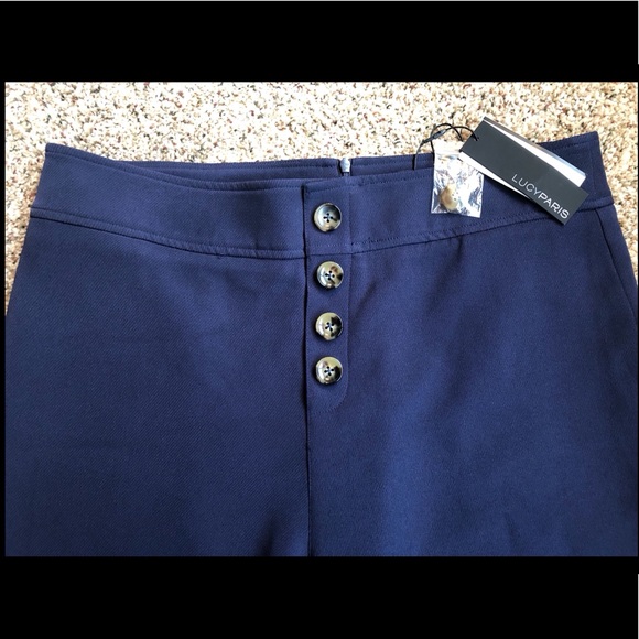 NWT Lucy Paris Diane Button Wide Leg Pants - Picture 6 of 9